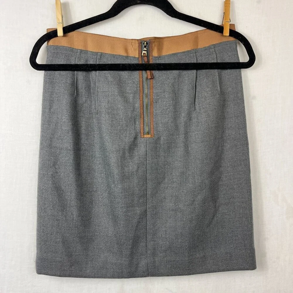 Loft Wool Blend Mini Pencil Skirt Women 8 Petite Coquette Preppy Academia Office